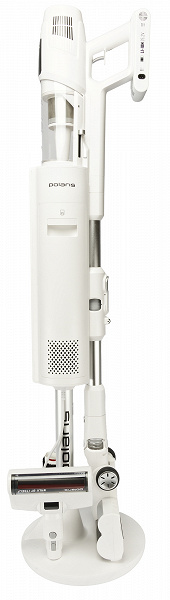 Вертикальный пылесос Polaris PVCSDC 3000 WIFI IQ Home со станцией самоочистки: богатая комплектация, эффективная система опустошения мусоросборника и оригинальная конструкция насадок