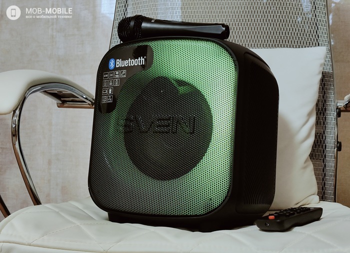 SVEN PS-555: обзор портативной акустической системы с Bluetooth, караоке и RGB подсветкой